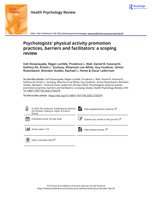 Psychologists' physical activity promotion practices, barriers and facilitators: a scoping review