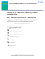 Mentally tough behaviour in athletic populations: a scoping review
