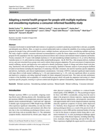 Adapting a mental health program for people with multiple myeloma and smouldering myeloma: a consumer-informed feasibility study