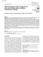 Optimising body weight categories for para powerlifting using a modified evolutionary strategy