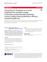 Correction to: Fluralaner as a novel treatment for sarcoptic mange in the bare-nosed wombat (Vombatus ursinus): safety, pharmacokinetics, efficacy and practicable use