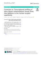 Correction to: Transcriptional profiling of spiny lobster metamorphosis reveals three new additions to the nuclear receptor superfamily