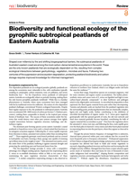 Biodiversity and functional ecology of the pyrophilic subtropical peatlands of Eastern Australia