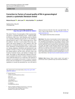 Correction to: Factors of sexual quality of life in gynaecological cancers: a systematic literature review