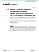 Author Correction: Structure and proteomic analysis of the crown-of-thorns starfish (Acanthaster sp.) radial nerve cord