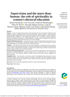 Supervision and the more-than-human: the role of spirituality in women’s doctoral education