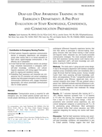 Deaf-led Deaf Awareness Training in the Emergency Department: A Pre-Post Evaluation of Staff Knowledge, Confidence, and Communication Preparedness