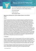 Agency Literacy: Rethinking Human Artificial Intelligence Relations in Socio‑Technical Contexts