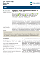 Differential uptake of Ag nanoparticle forms by wheat across field soils