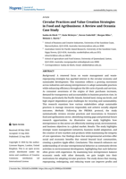Circular Practices and Value Creation Strategies in Food and Agribusiness: A Review and Oceania Case Study