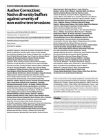 Author Correction: Native diversity buffers against severity of non-native tree invasions