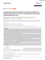 Longer Sleep Duration Predicts Progression to Bipolar or Psychotic Disorders in Youth Accessing Early Intervention Mental Health Services