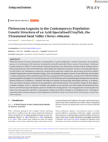 Pleistocene Legacies in the Contemporary Population Genetic Structure of an Acid‐Specialised Crayfish, the Threatened Sand Yabby Cherax robustus