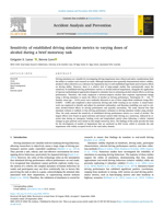 Sensitivity of established driving simulator metrics to varying doses of alcohol during a brief motorway task