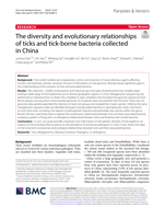 The diversity and evolutionary relationships of ticks and tick-borne bacteria collected in China