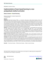 Implementation of team-based learning in a new postgraduate medical curriculum