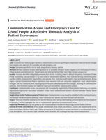 Communication Access and Emergency Care for D/deaf People: A Reflexive Thematic Analysis of Patient Experiences