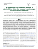 The future is feces: using fecal genomic sequencing to understand dietary choices of an endangered arboreal marsupial, the Greater Glider ( Petauroides spp.)