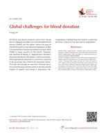 Global challenges for blood donation