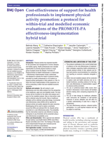 Cost-effectiveness of support for health professionals to implement physical activity promotion: a protocol for within-trial and modelled economic evaluations of the PROMOTE-PA effectiveness-implementation hybrid trial