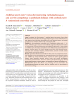 Modified sports intervention for improving participation goals and activity competence in ambulant children with cerebral palsy: A&nbsp;randomized controlled trial