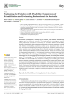 Swimming for Children with Disability: Experiences of Rehabilitation and Swimming Professionals in Australia
