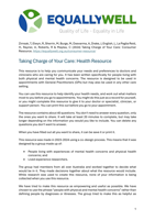 Taking Charge of Your Care: Consumer Resource