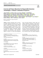 Current and Future Directions for Responsible Quantum Technologies: A ResQT Community Perspective
