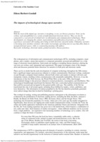 Impacts of Technological Change Upon Narrative