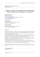 Monetary value of a supply chain relationship: What would it take to dump your partner?