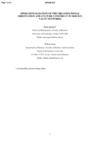 Operationalisation of the organisational orientation and culture construct in service value networks