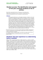 Student success: the identification and support of first year university students at risk of attrition