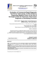 Evaluation of Commercial Rapid Diagnostic Test Kit for Tuberculosis: Further Evidence Supporting Negative Policy on the Use of Serological Tests for Pulmonary Tuberculosis Diagnosis in Developing Countries