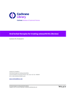 Oral herbal therapies for treating osteoarthritis (Review)