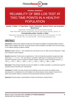 Reliability of BBS LOS Test at two time points in a healthy population