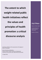 The extent to which weight-related public health initiatives reflect the values and principles of health promotion: a critical discourse analysis