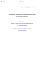 Accelerating Supply Chain Management learning: identifying enablers from a university-industry collaboration