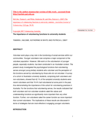 The Importance of Volunteering Functions to University Students