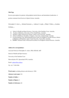 Exercise & Sports Science Australia (ESSA) position statement on exercise prescription for patients with peripheral arterial disease and intermittent claudication
