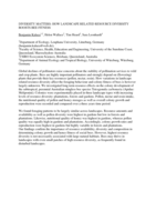 Diversity Matters: How Landscape Related Resource Diversity Boosts Bee Fitness