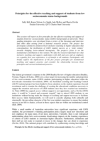 Principles for the effective teaching and support of students from low socioeconomic status backgrounds