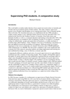 Supervising PhD students. A comparative study