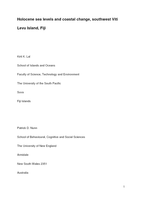 Holocene sea levels and coastal change, South-west Viti Levu Island, Fiji