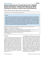 Setback Distances as a Conservation Tool in Wildlife-Human Interactions: Testing Their Efficacy for Birds Affected by Vehicles on Open-Coast Sandy Beaches