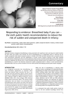 Responding to evidence: Breastfeed baby if you can - the sixth public health recommendation to reduce the risk of sudden and unexpected death in infancy