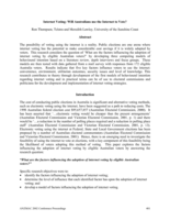 Internet Voting: Will Australians Use the Internet to Vote?