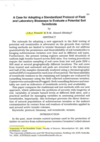 A Case for Adopting a Standardized Protocol of Field and Laboratory Bioassays to Evaluate a Potential Soil Termiticide