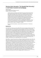 Driving online education: The Swedish Net University - A case study in purpose and pedagogy