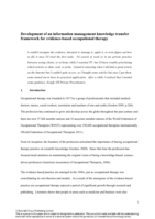 Development of an information management knowledge transfer framework for evidence-based occupational therapy