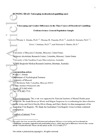 Telescoping and Gender Differences in the Time Course of Disordered Gambling: Evidence from a General Population Sample